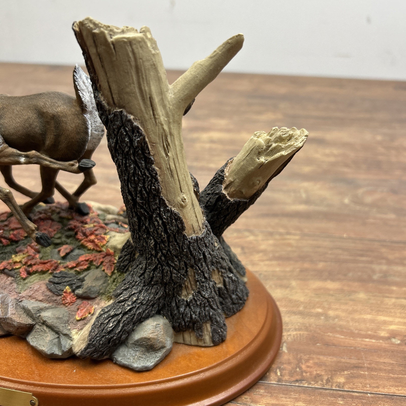 Terry Redlin Whitetail Deer Autumn Run Sculpture Scenic Doe Buck **
