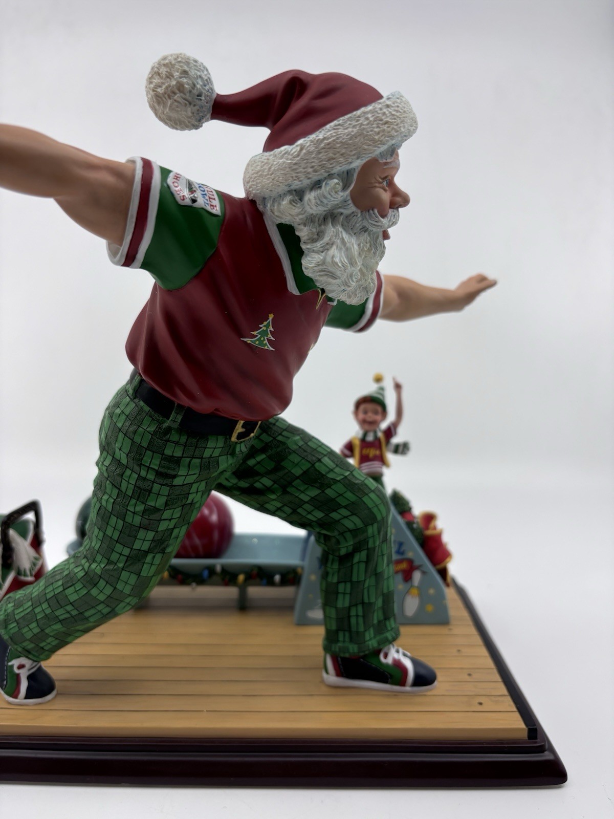 RARE Danbury Mint Bowling Santa Christmas Figurine