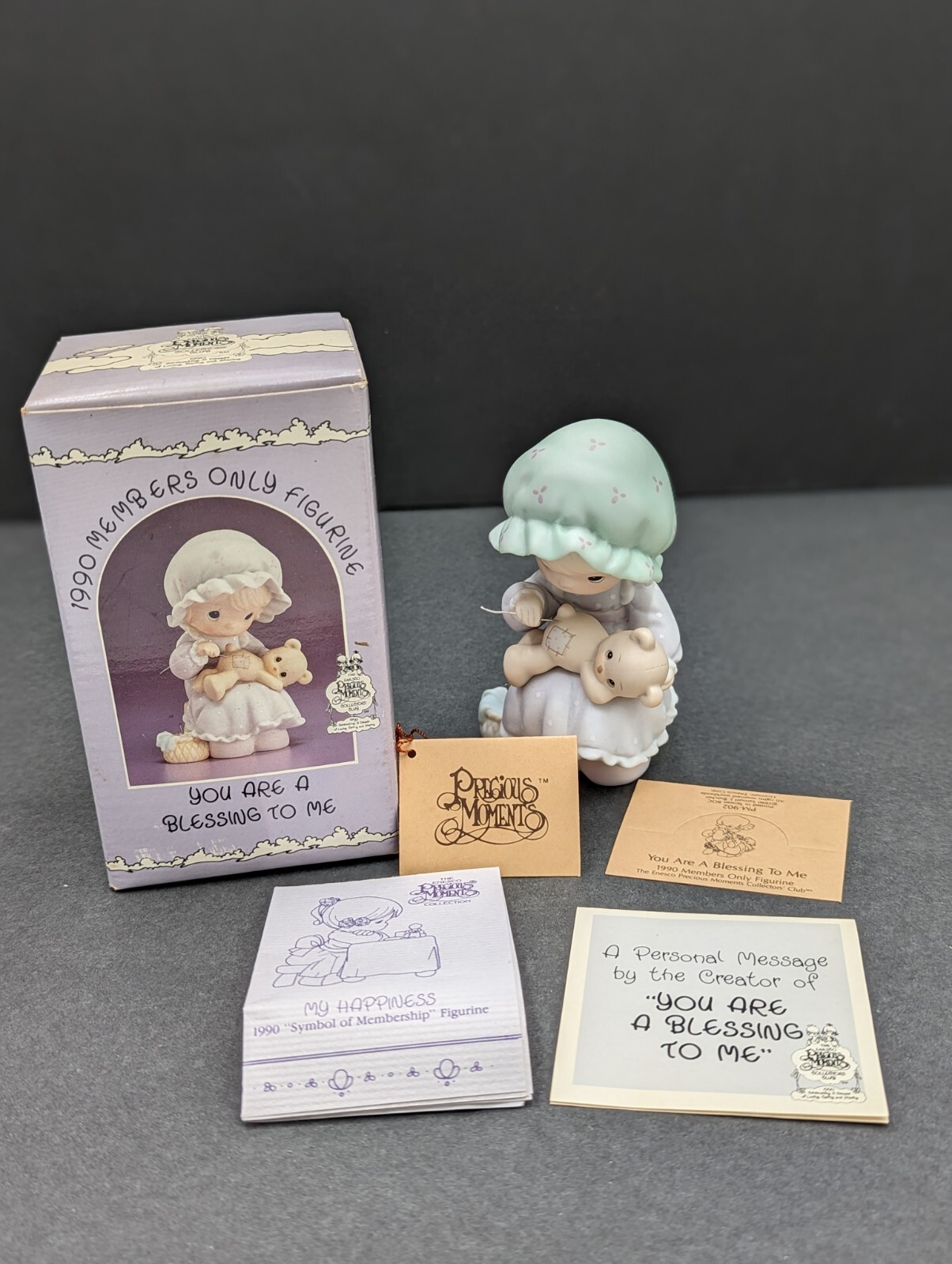 Vintage Precious Moments “You Are A Blessing To Me” figurine. PM902. Boxed.