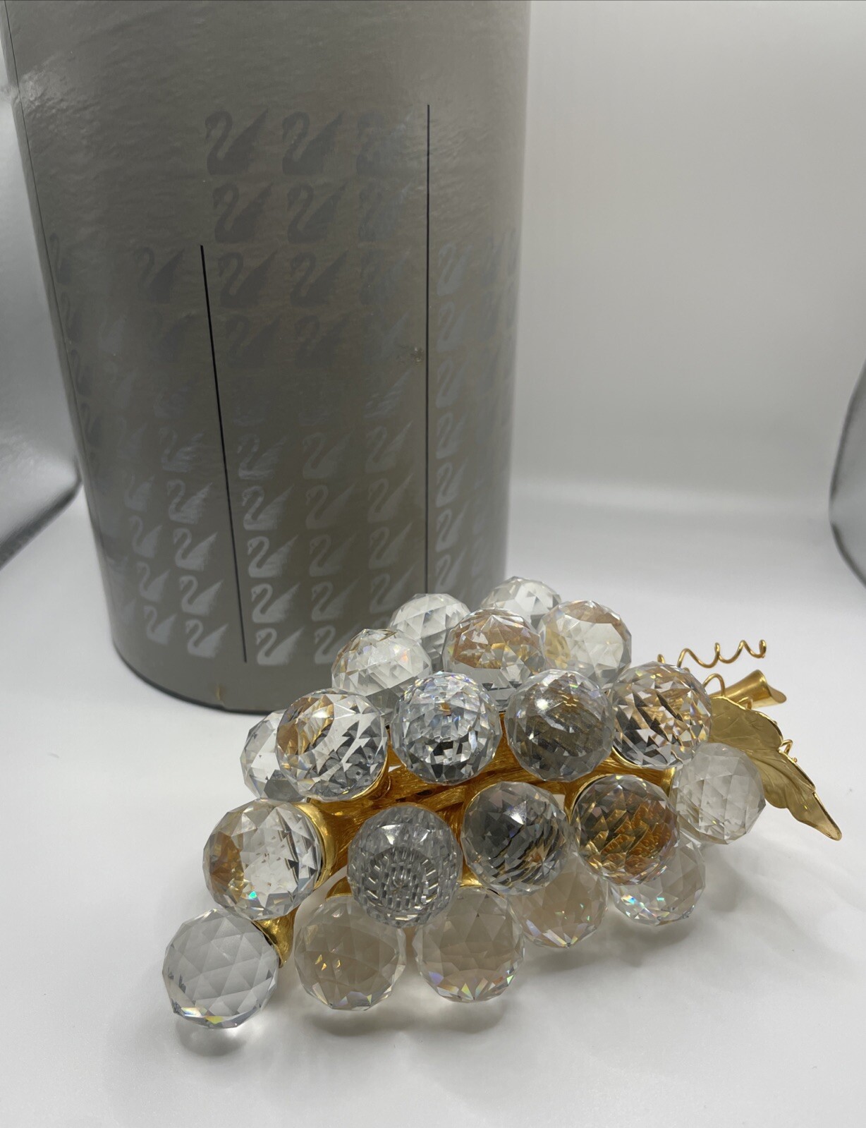 Swarovski Crystal Gold 29 Large Grapes Cluster 7550NR20029 Sparkling Fruit Box