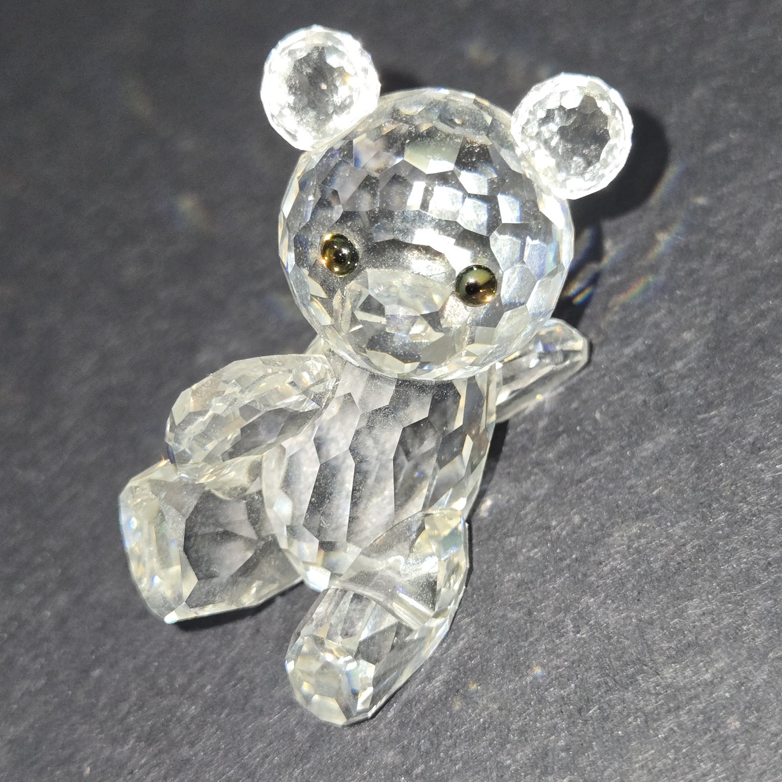 SWAROVSKI CRYSTAL PLAYFUL TEDDY BEAR FIGURINE – NO BOX 1 3/4″ – 1 1/4″