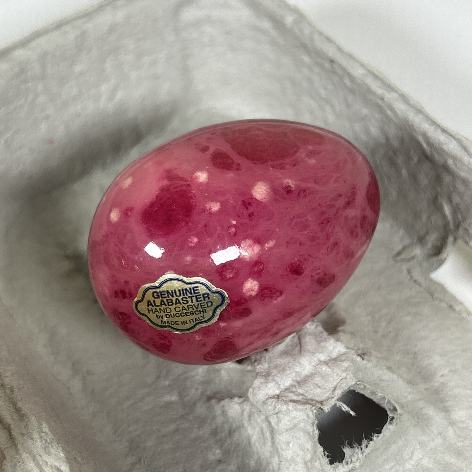 Genuine Alabaster Hand Carved Easter Eggs – by Ducceschi Lot Set 6 Made In Italy