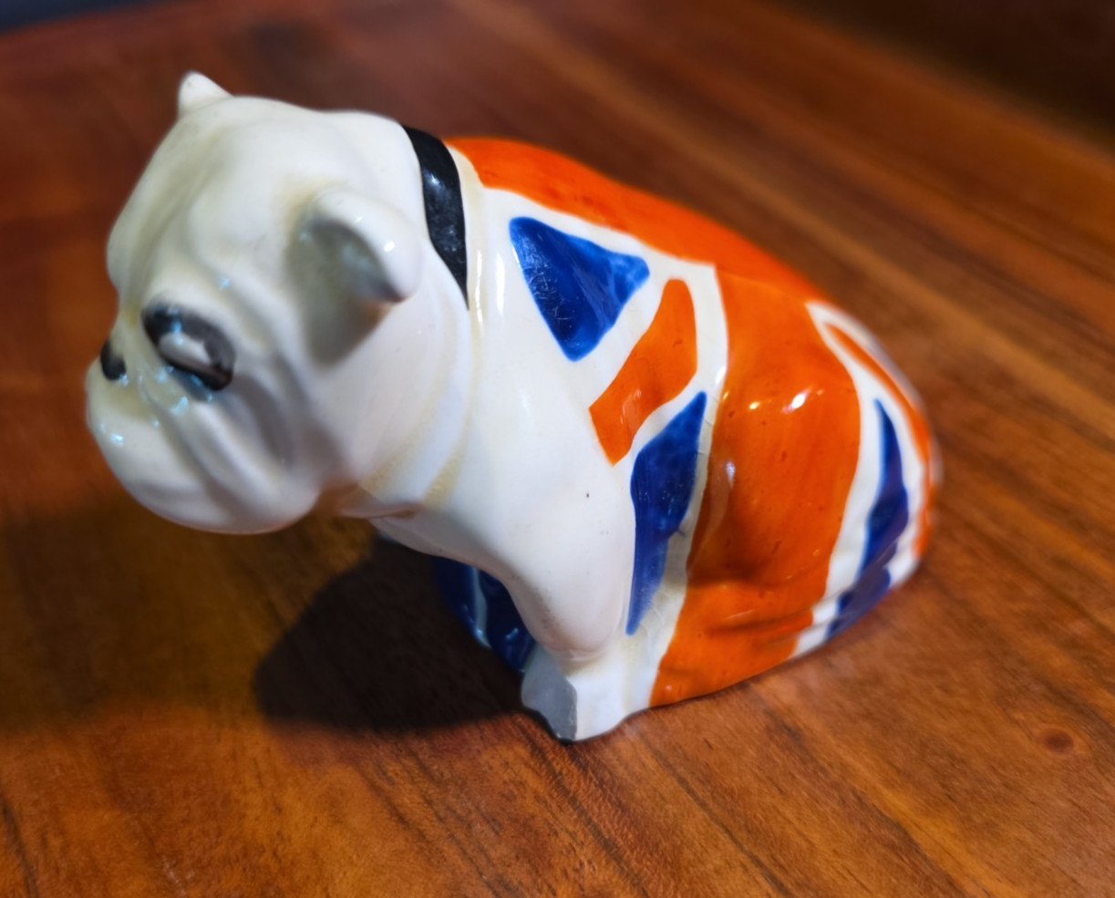 1940 Royal Doulton English Churchill Bulldog in Union Jack Flag -Chipped