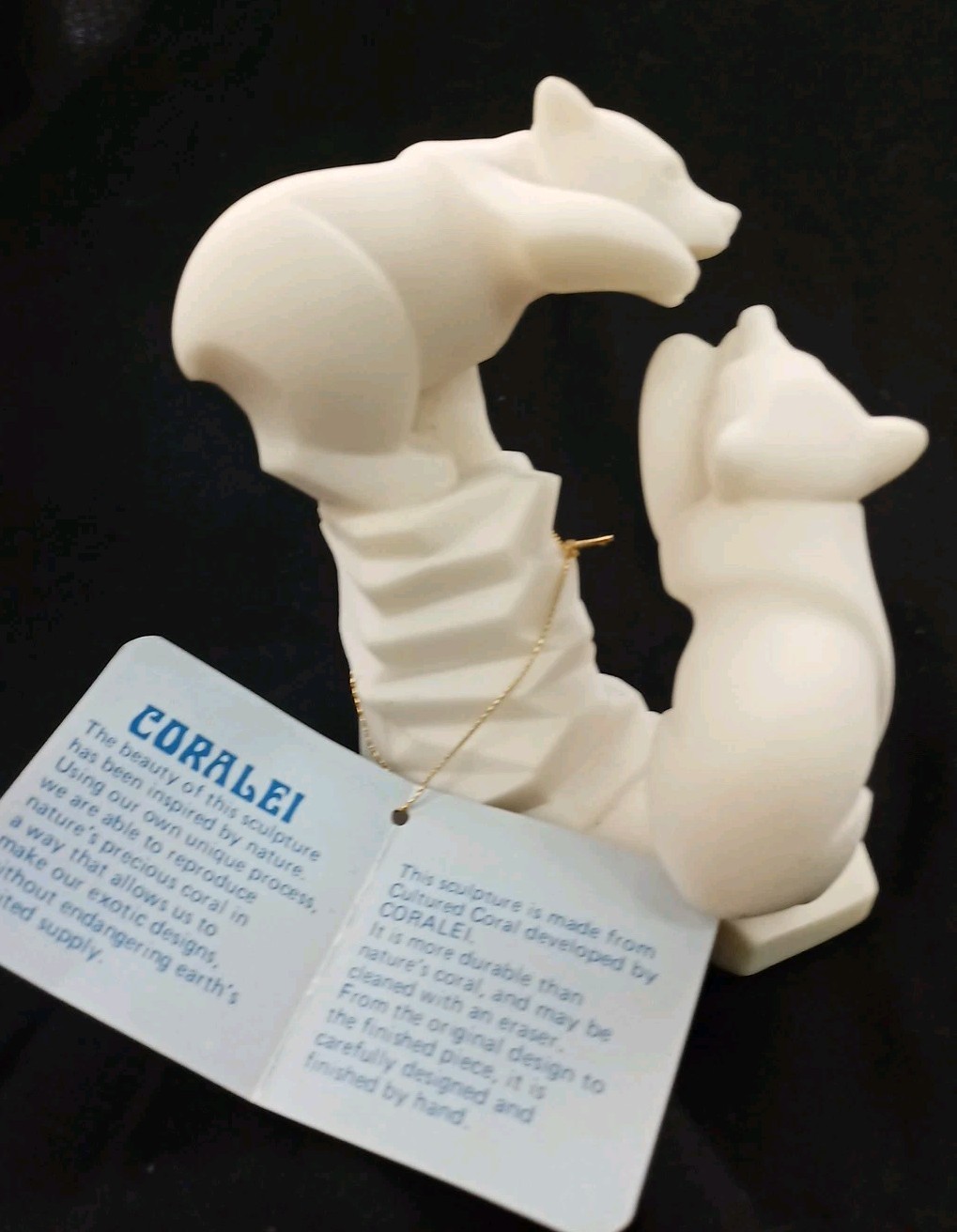 Coralei Hawaiian Cultured Coral Sculpture Polar Bear Cubs USA