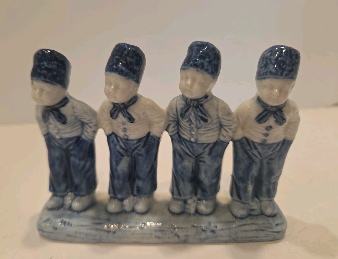 Delft Four Boys Figurine Boy Fez Hats Hands In Pockets Unbranded Children