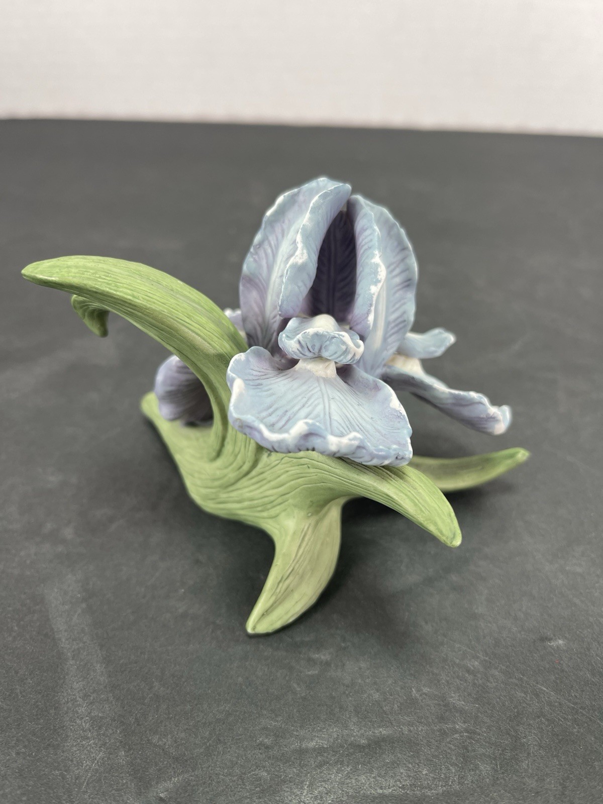 Lefton Blue Porcelain Bearded Blue Iris 4 3/4x 3.5”