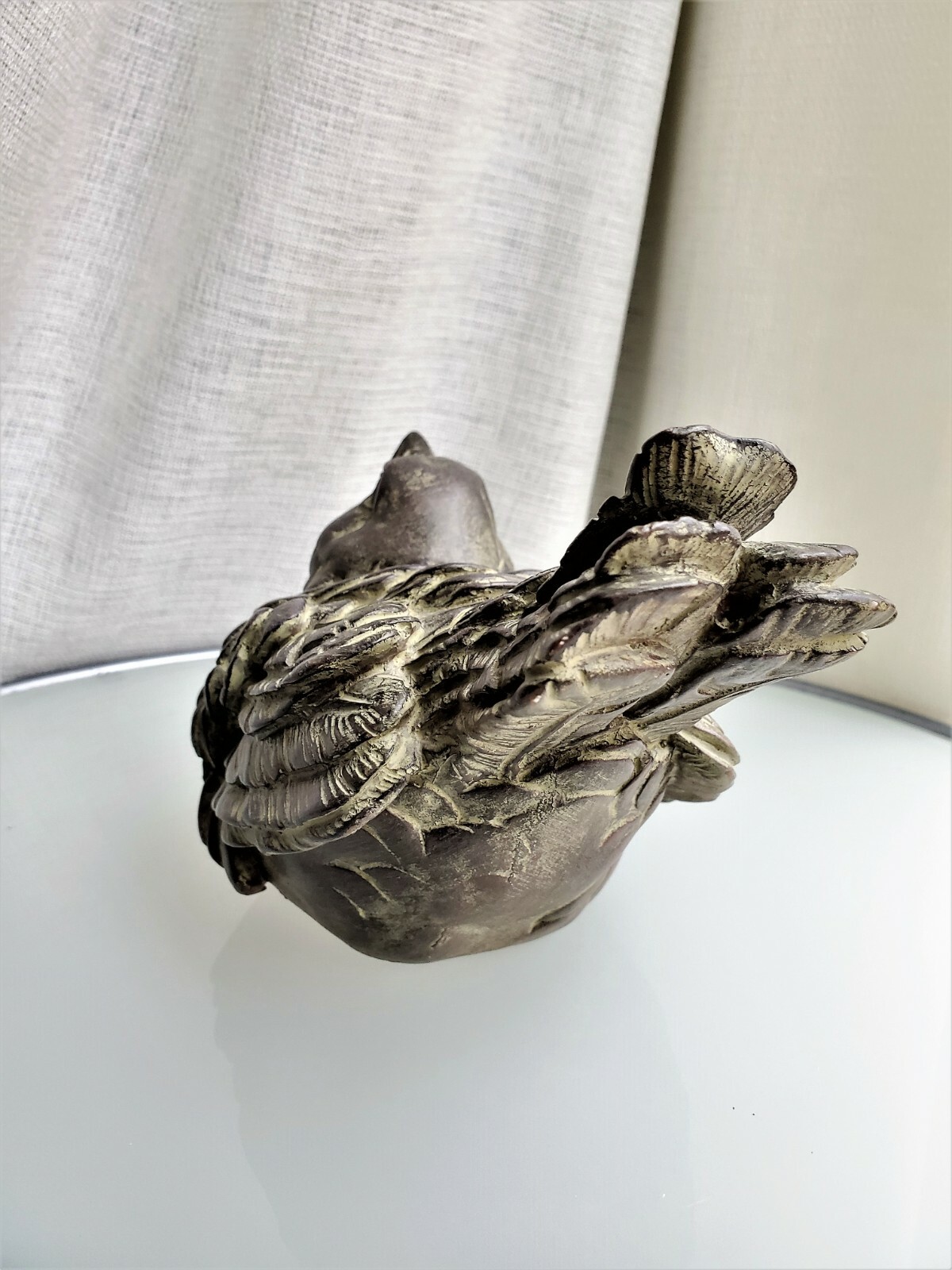 Chrisdon brown painted resin Bird Indoor/ Outdoor Garden Figurine Statue 8″