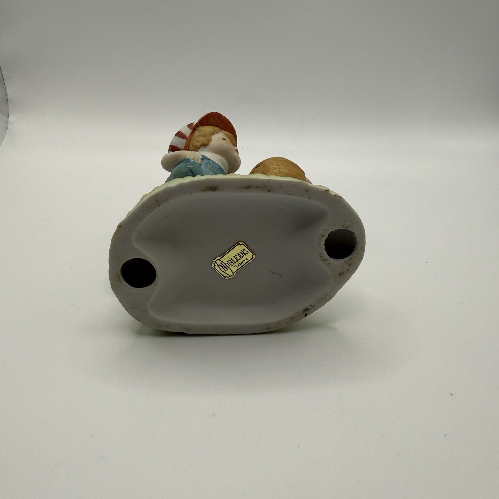 Norleans Boy Feeding Calf Figurine Farm Scene Taiwan 3.5” Wide