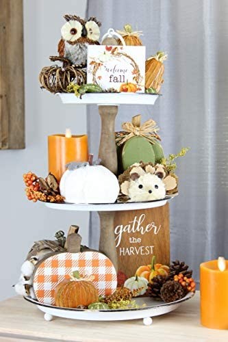 Woodland Friends Figurines (Set of 3, Fox/Owl/Hedgehog); Forest Animals Decor…