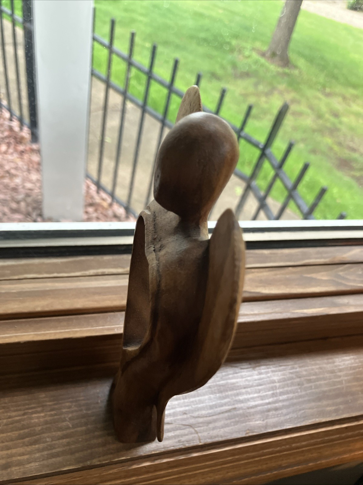 Serrv Int Wood Carved Angel Figure Heart Center Acacia Wood Artisan Handcrafted