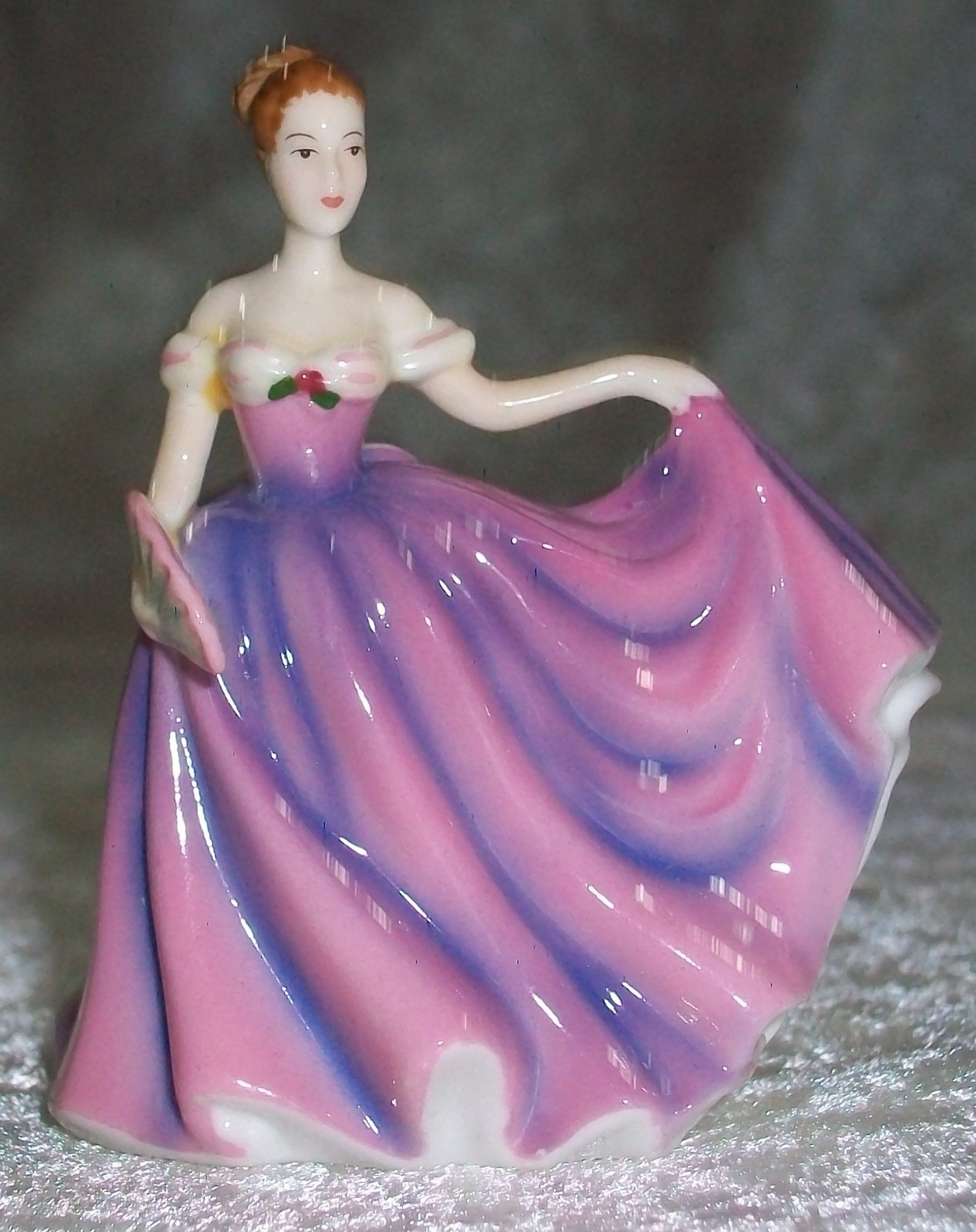 2007 Royal Doulton Miniature Lady Rachel M264 Purple Dress Bone China Figurine