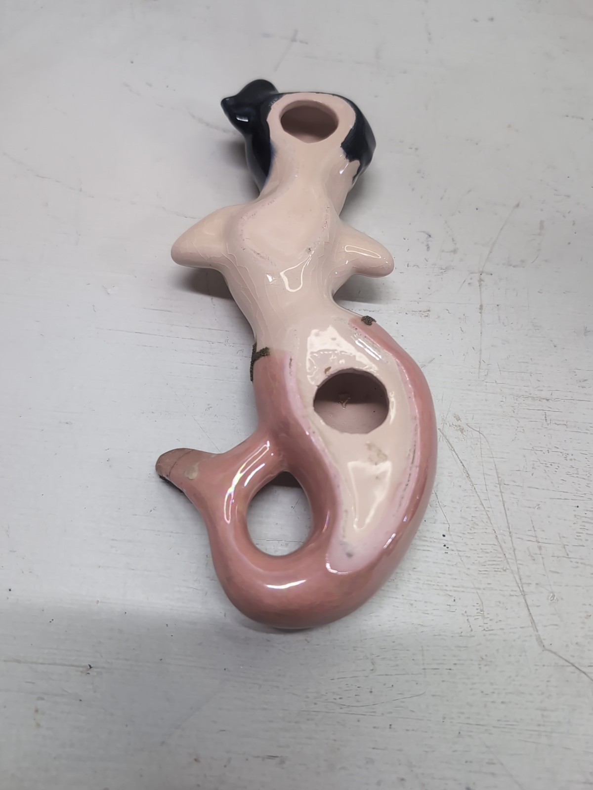 Vintage Shell Pink Mermaid Wall Plaques Gold Accents Mirror And Harp