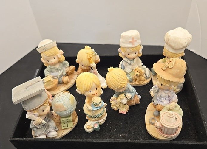 Lot of 8 Miniature Figurines Turtle King Corp. Jobs nurse, fireman. vet ect