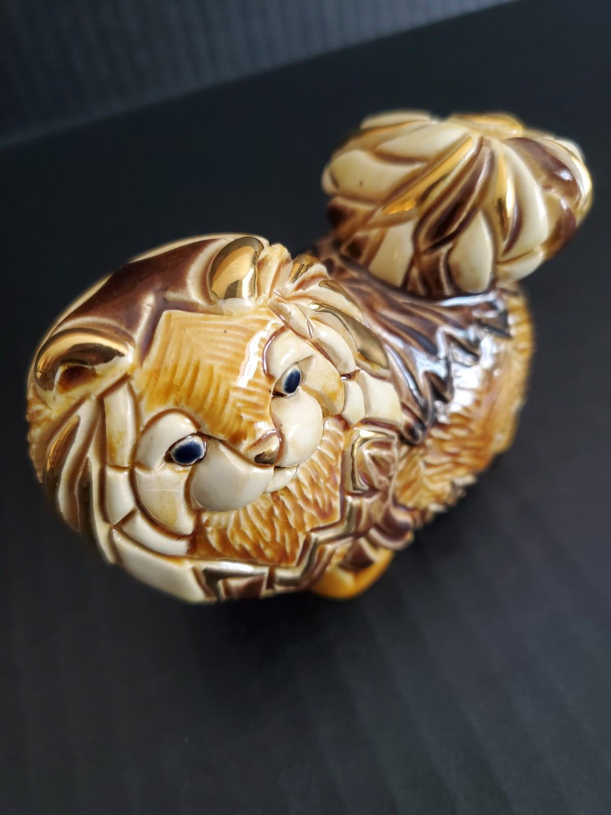 DeRosa Rinconada PERSIAN CAT Platinum Gold&Brown Toned Glazed URUGUARY