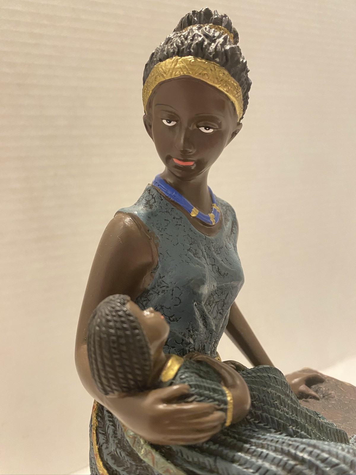 Figurine Dark Brown Teal Gold Detailed Sculpting Paintwork