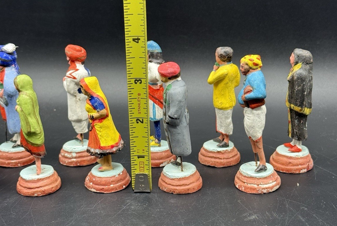 Folk Art Terracotta Figurines India Town’s Trades People X 12 READ DAMAGE