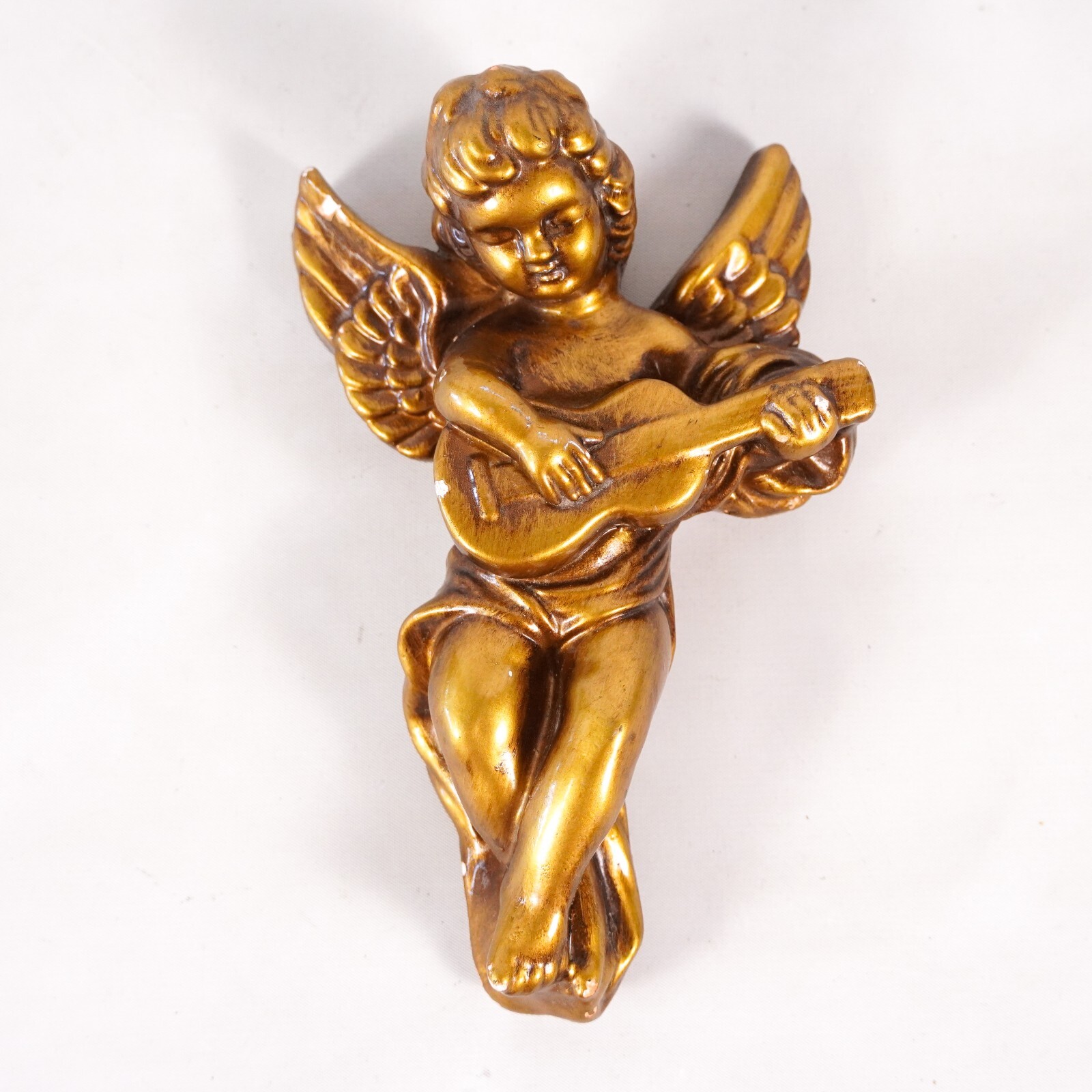 Vintage Gold Cherub Angel Wall Hanging Art Decor Plaque Religious Decoration