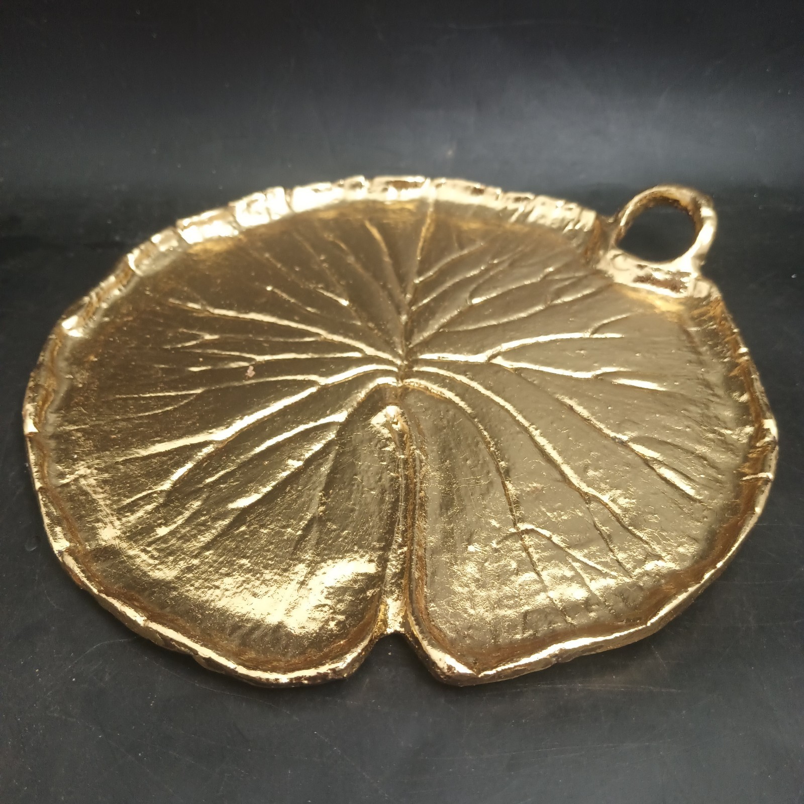 Gilded Lily (Pad), Hand-Laid Gold Leaf On 7.5″ Ceramic, A Literal Gilded Lily!