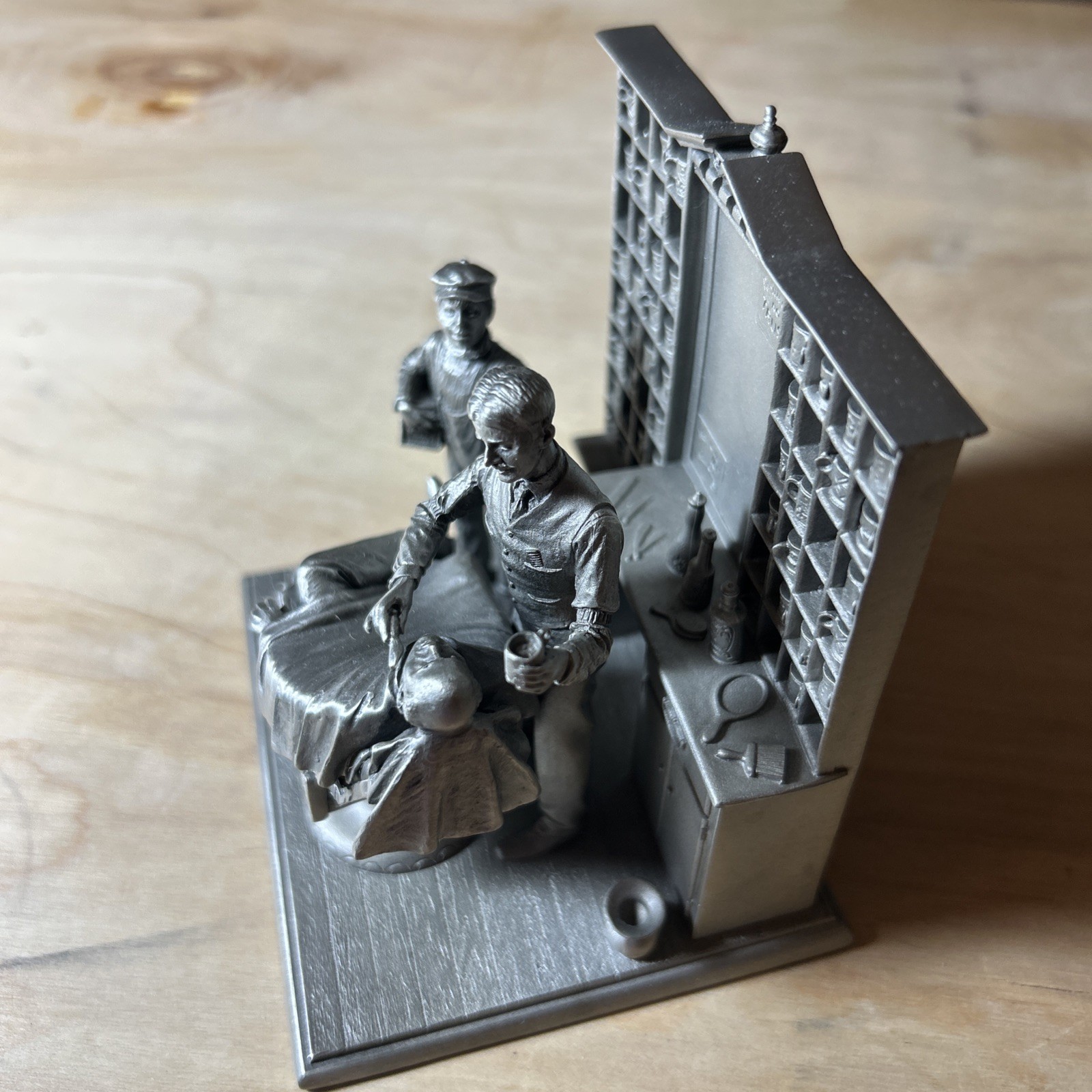 Limited Edition Metal Pewter BARBER SHOP Franklin Mint Statute Figurine