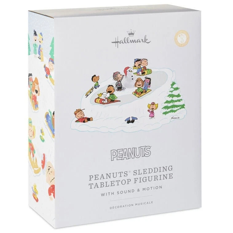 Hallmark 2023 Peanuts Sledding Musical Tabletop Motion Charlie Brown Snoopy