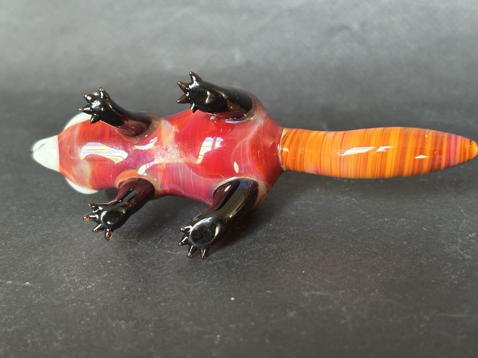 Suellen Fowler Two Glass Red Panda Figurines