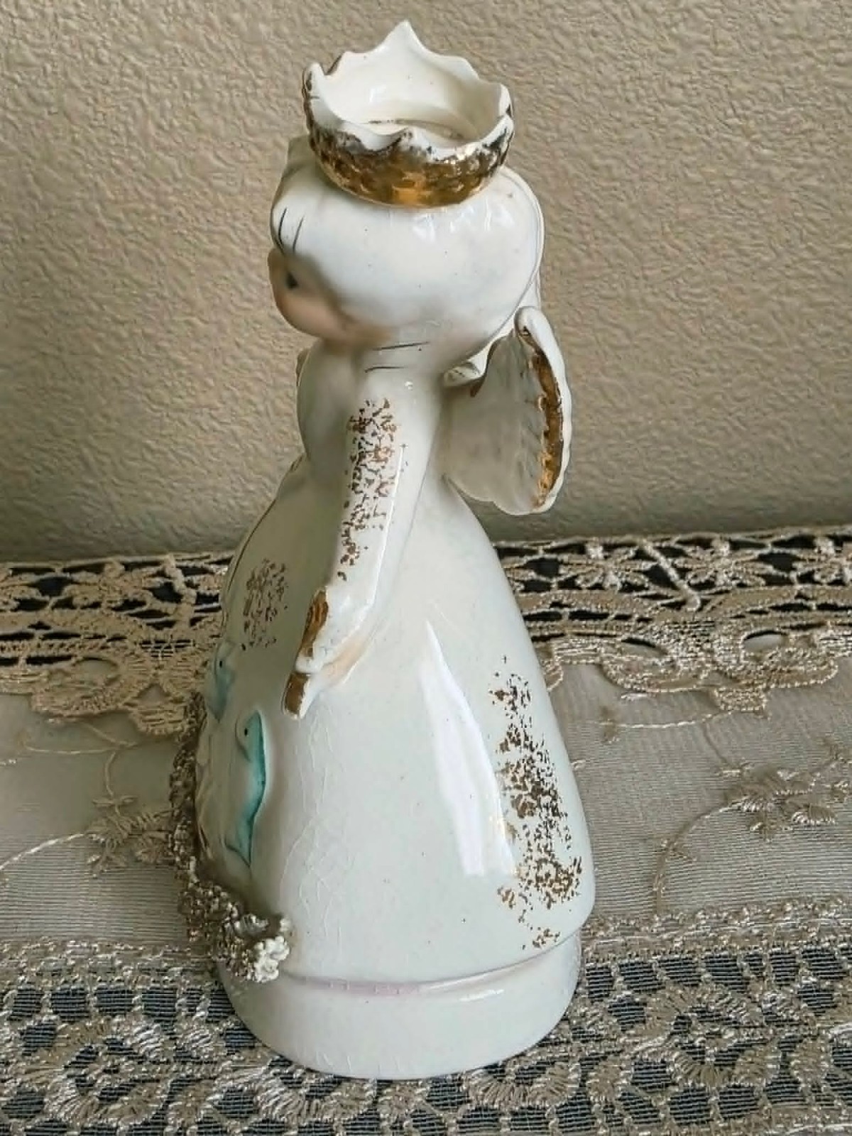 Vintage Napco Zodiac Birth Month ‘Pisces’ 1950s Angel Figurine (Repaired)