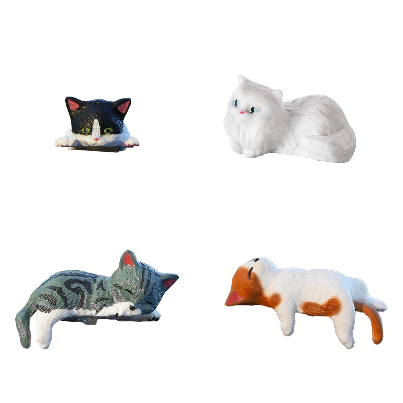 5 PCS Mini Cat Figurines Car Dashboard Accessories Funny Resin Desk Ornament