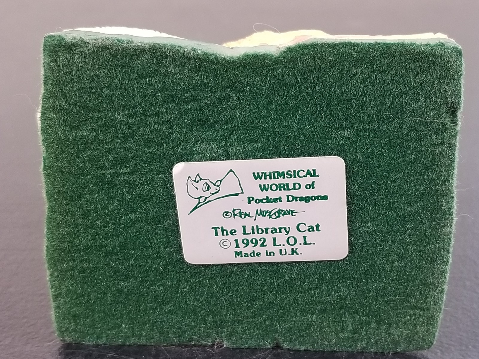 Signed Pocket Dragons The Library Cat 1992 Real Musgrave Figurine Made in UK