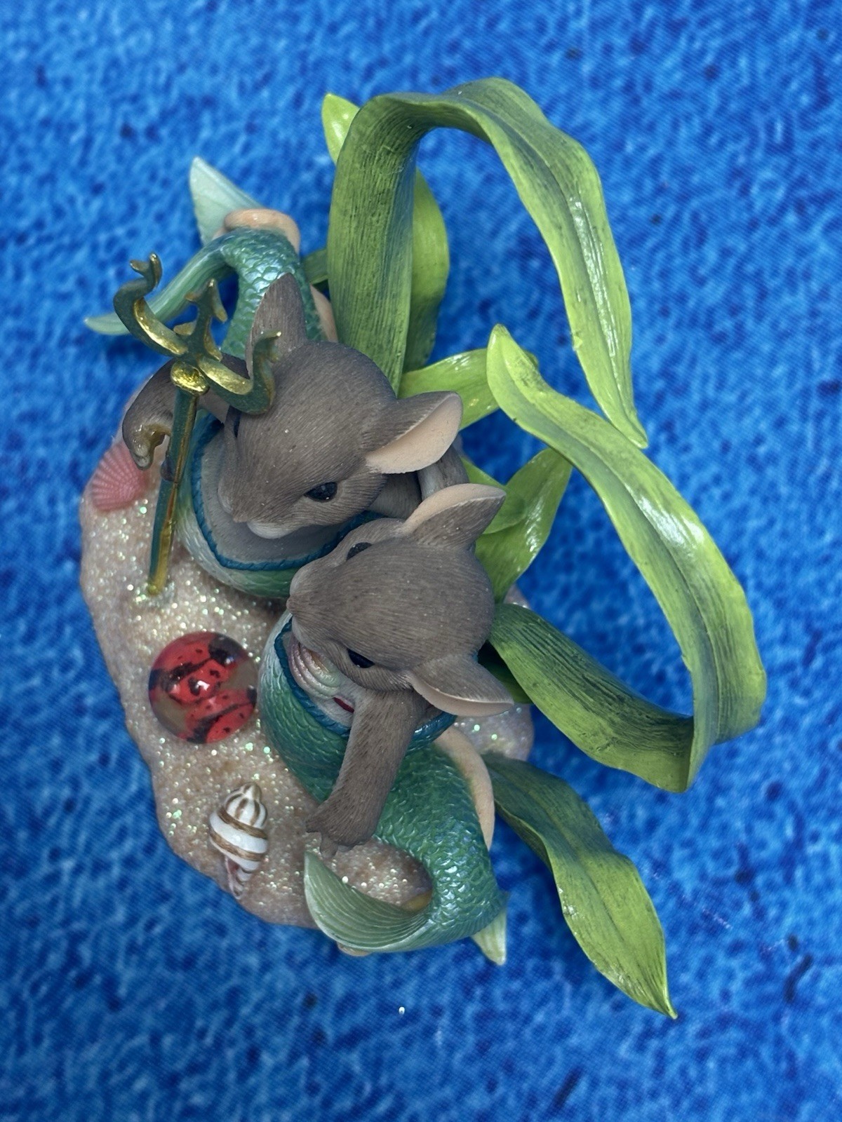 2005 FITZ & FLOYD Resin Mermaid Mice CHARMING TAILS “An Ocean Of Love” 89/265