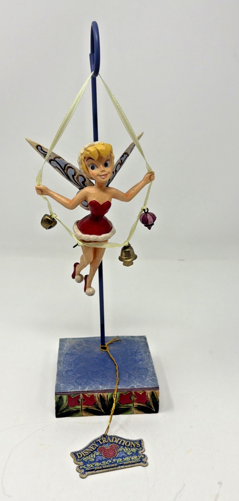 Disney Jim Shore Tinker Bell Ornament Figurine Let The Season Ring w/stand READ