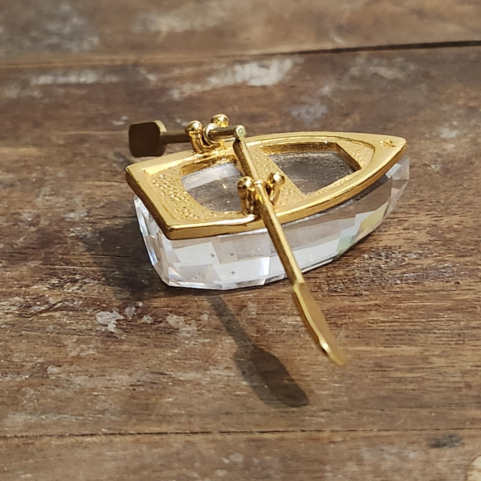 Swarovski Crystal Gold Tone Memories Row Boat 176083 Designer: Anton Hirzinger