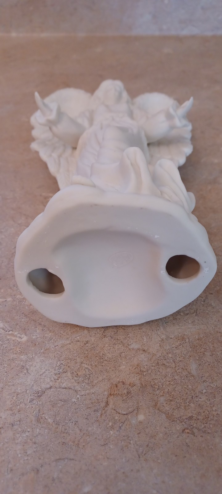 Angel Figurine White Porcelain Matte Finish Outstretched Arms 8.5 Inches Tall