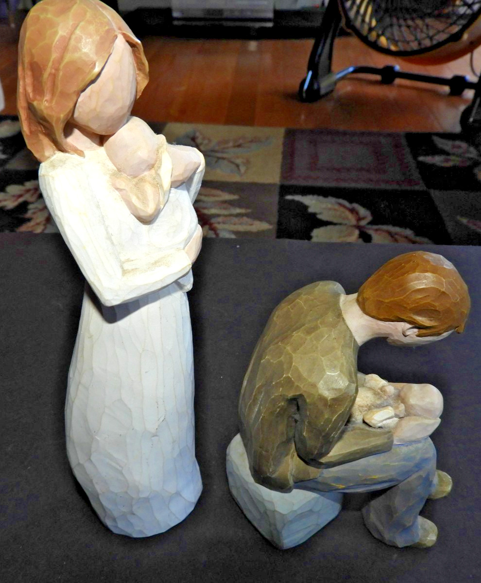 Willow Tree Angel of Mine & New Dad Baby Family Mother Father figurines set of 2
