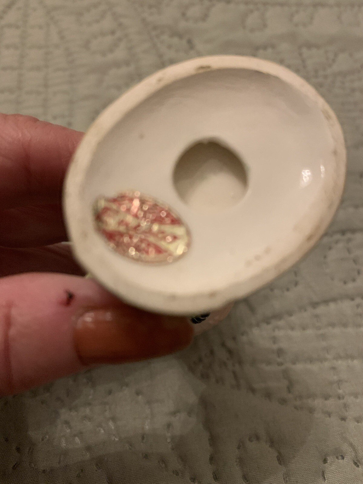 Enesco Miniature Ceramic Bluebird On Perch Polished To High Shine @ 2-3 in