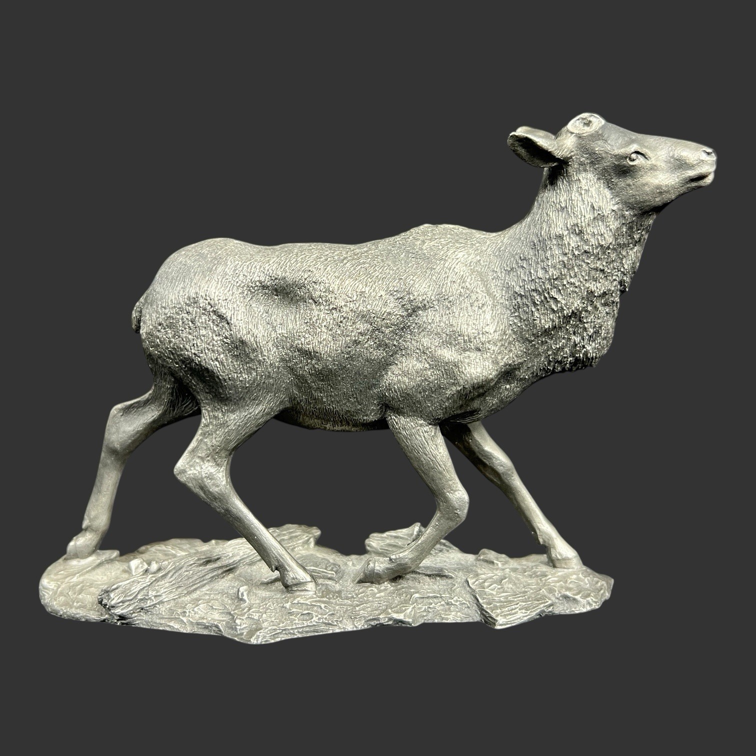 Vintage Franklin Mint The American ELK 1976 Wildlife Pewter Figurine w/COA