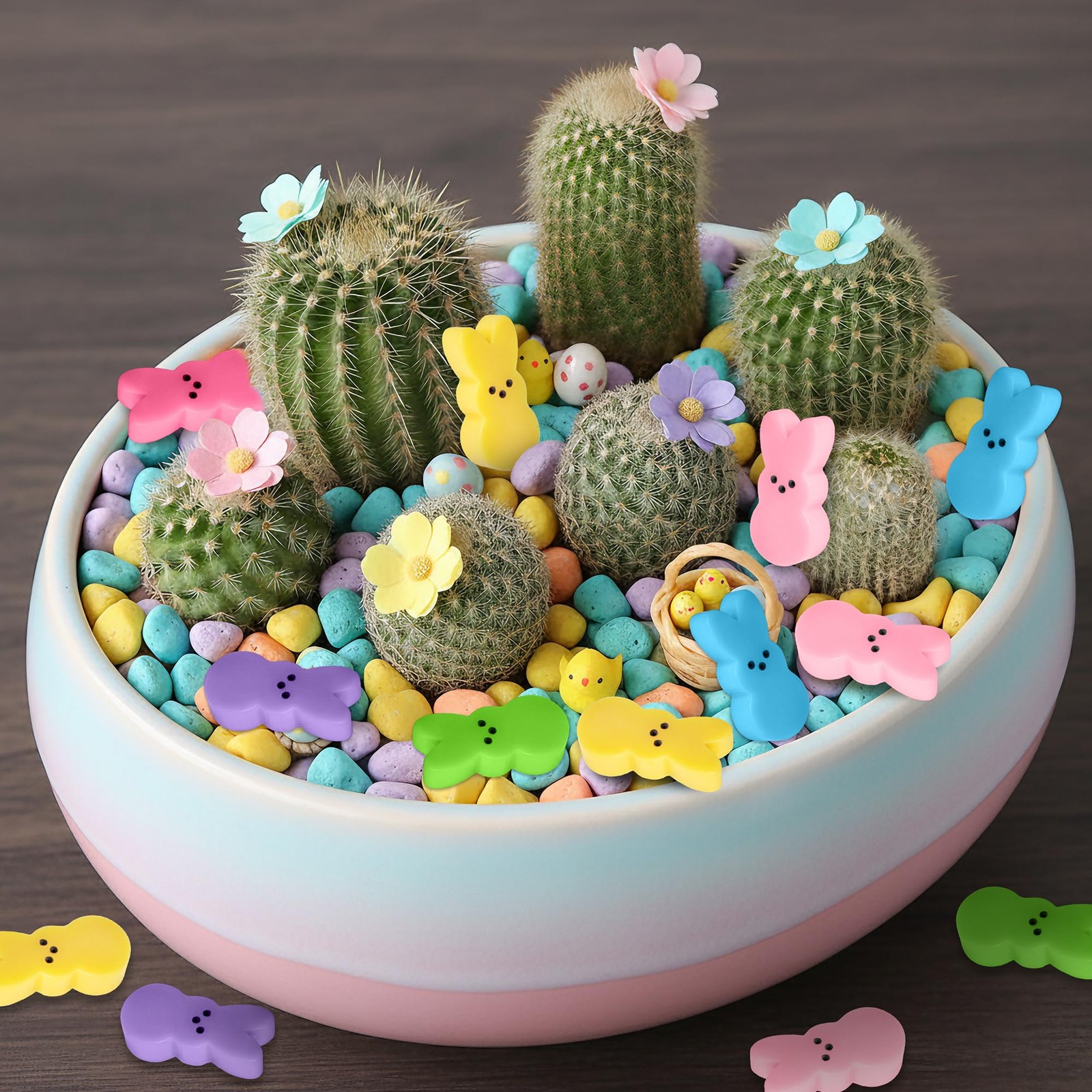 60 PCS Mini Easter Pastel Bunny Resin Decor Mixed Colors Rabbit Charms DIY