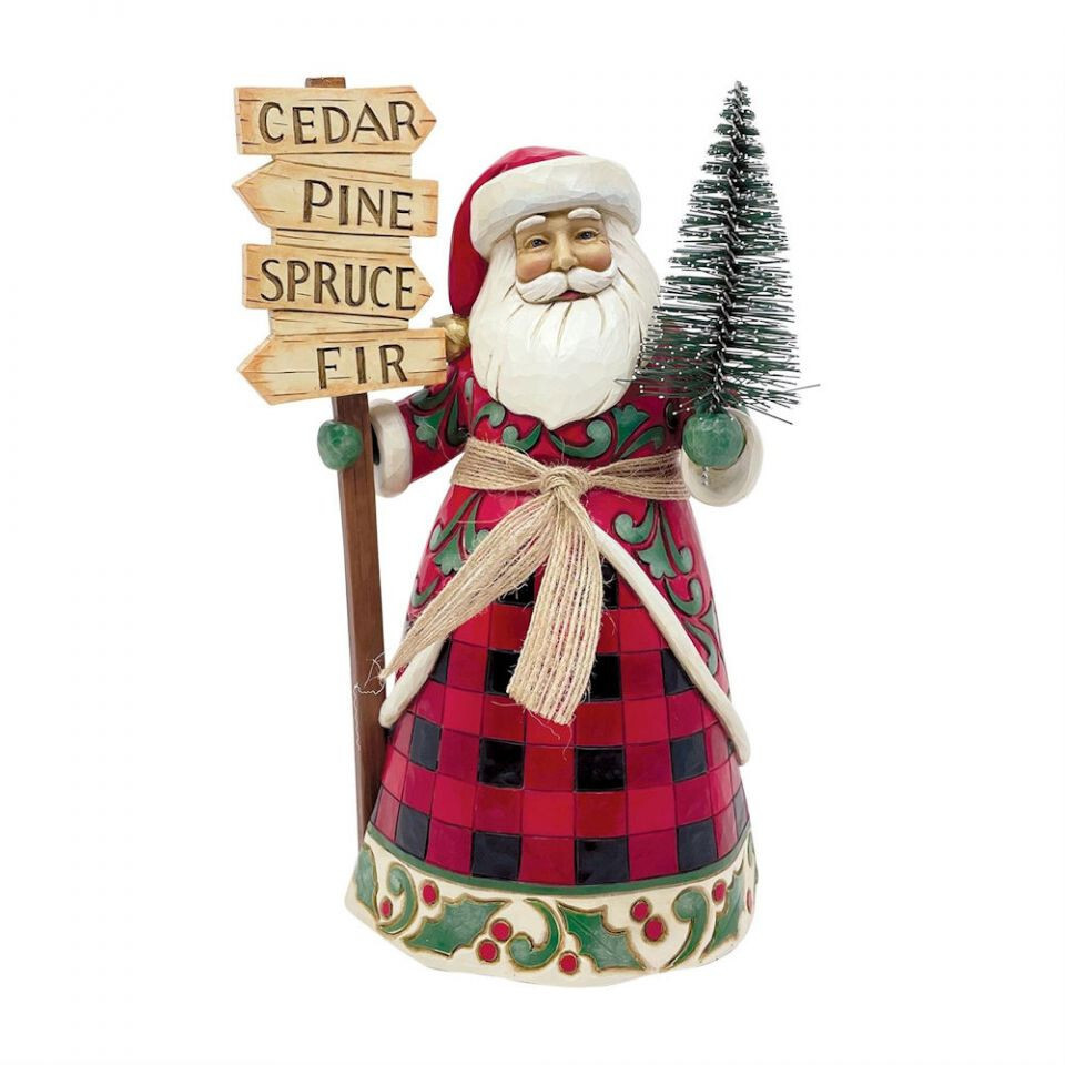 Enesco Jim Shore Country Living- Santa with Tree and Sign #6011741