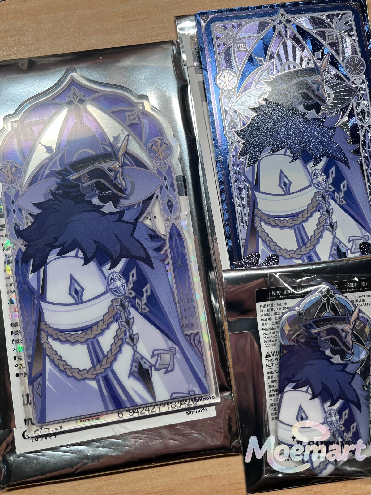 Official Genshin Impact Fatui II Capitano Figure Acrylic Stand Badge Card Set