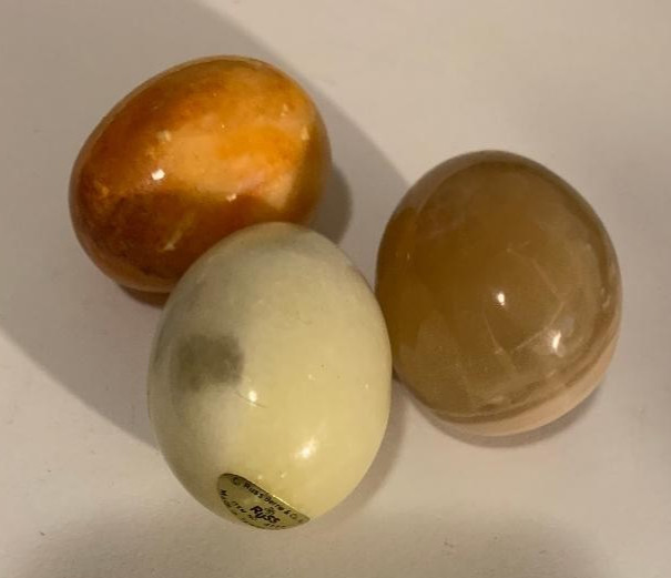 Vintage 1 Russ Lot of 3 Stone Marble Easter Eggs 1.75″ in Length