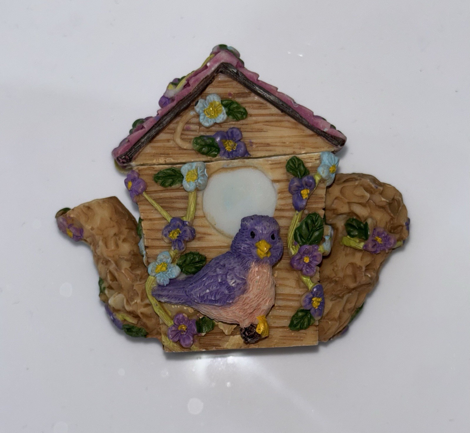 10 Pc Mini Resin Tea Set With Bird House Chicks, Nest, Teapot Adorable Details