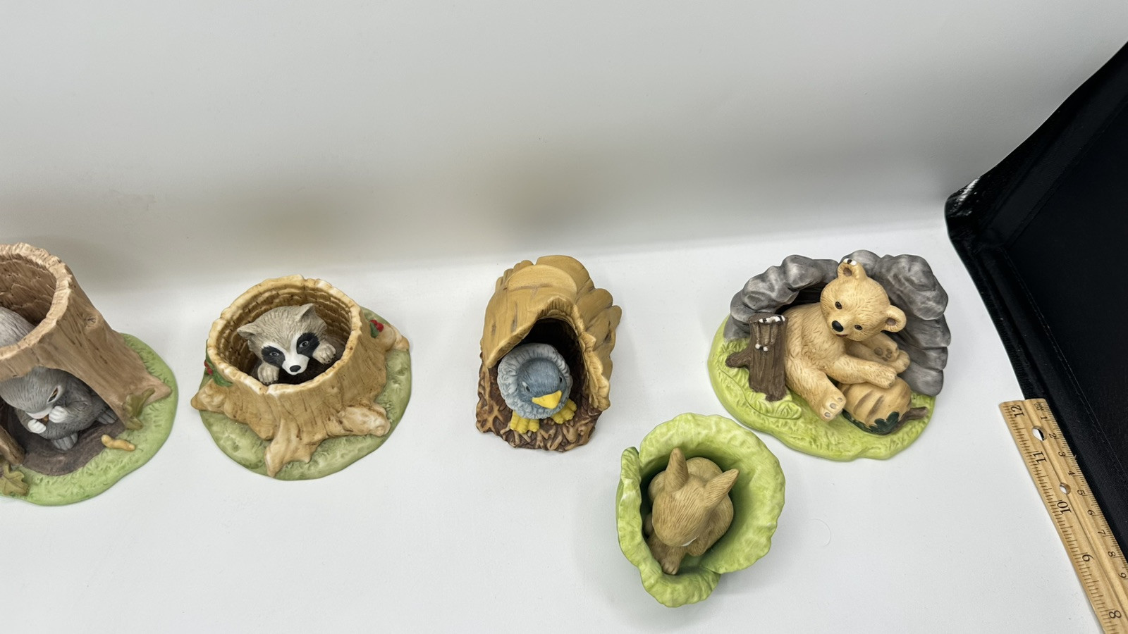 1984 Woodland Surprises Lot Of 5 RACCOON BLUEBIRD RABBIT BEAR SQUIRREL Porcelain