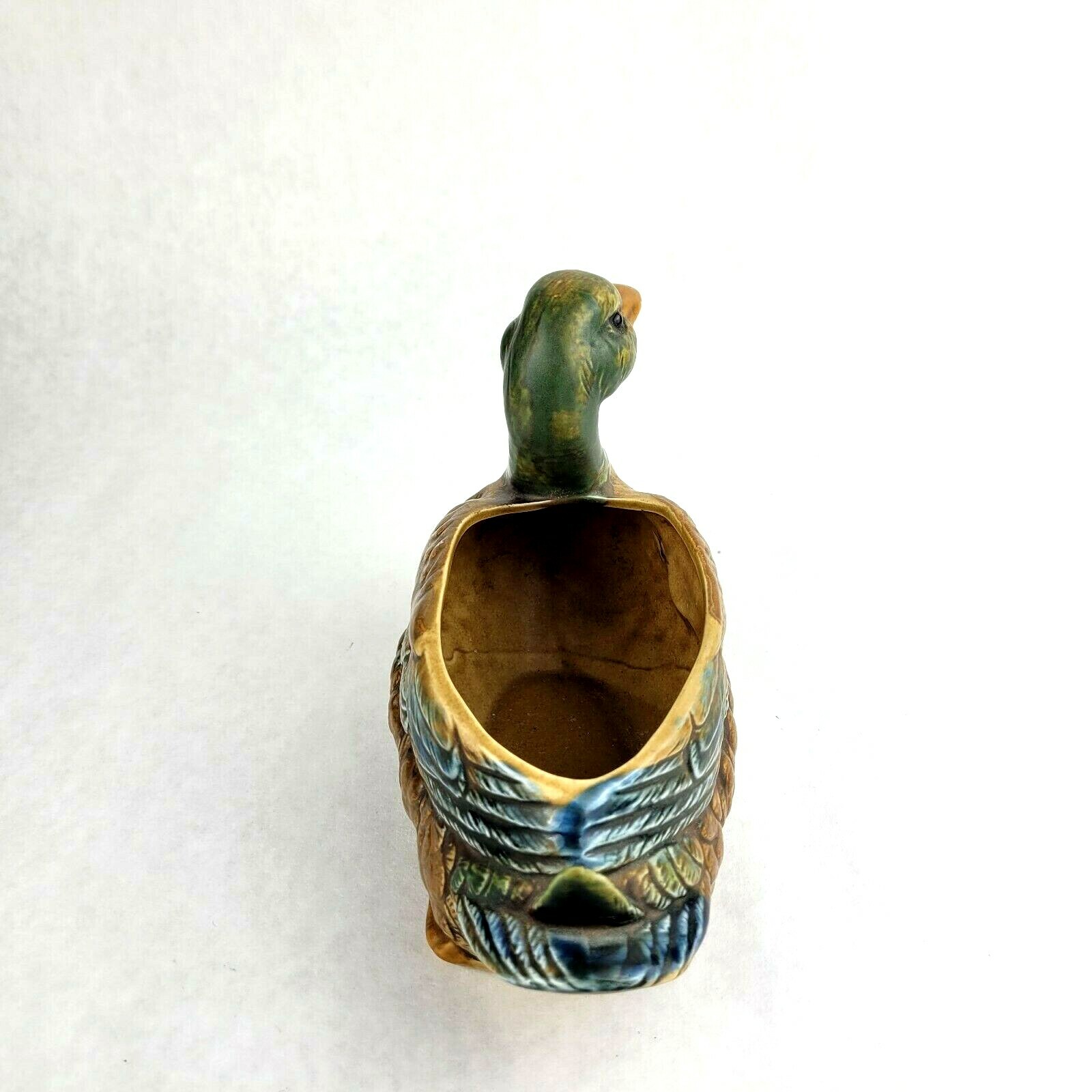 Vintage Lefton Ceramic Duck Planter MCM H7879 Small 5.5 inches Tall