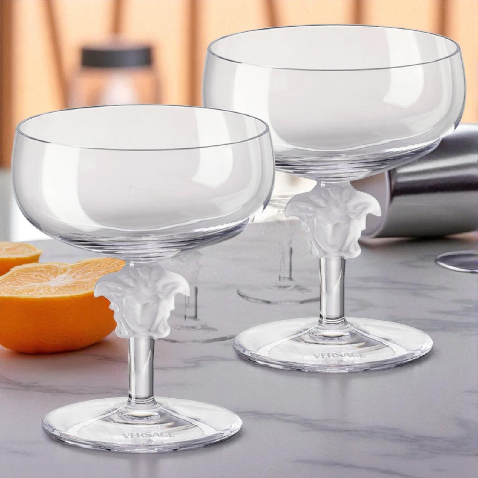 ​Versace Medusa Lumiere 2nd Edition Clear Champagne Goblet – Crystal