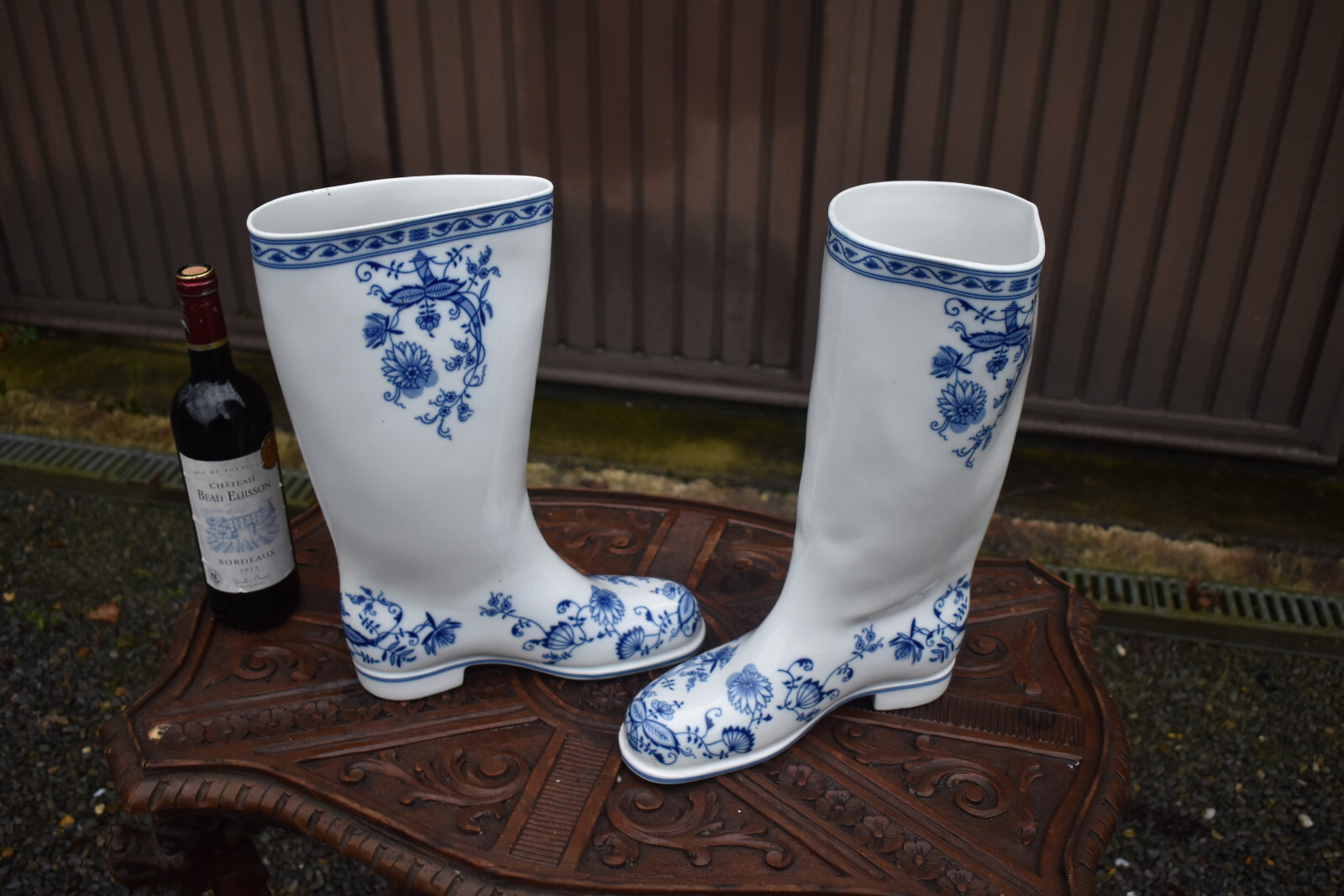 Designer Maxim Velcovsky marked czech porcelain rubber boots vases rare