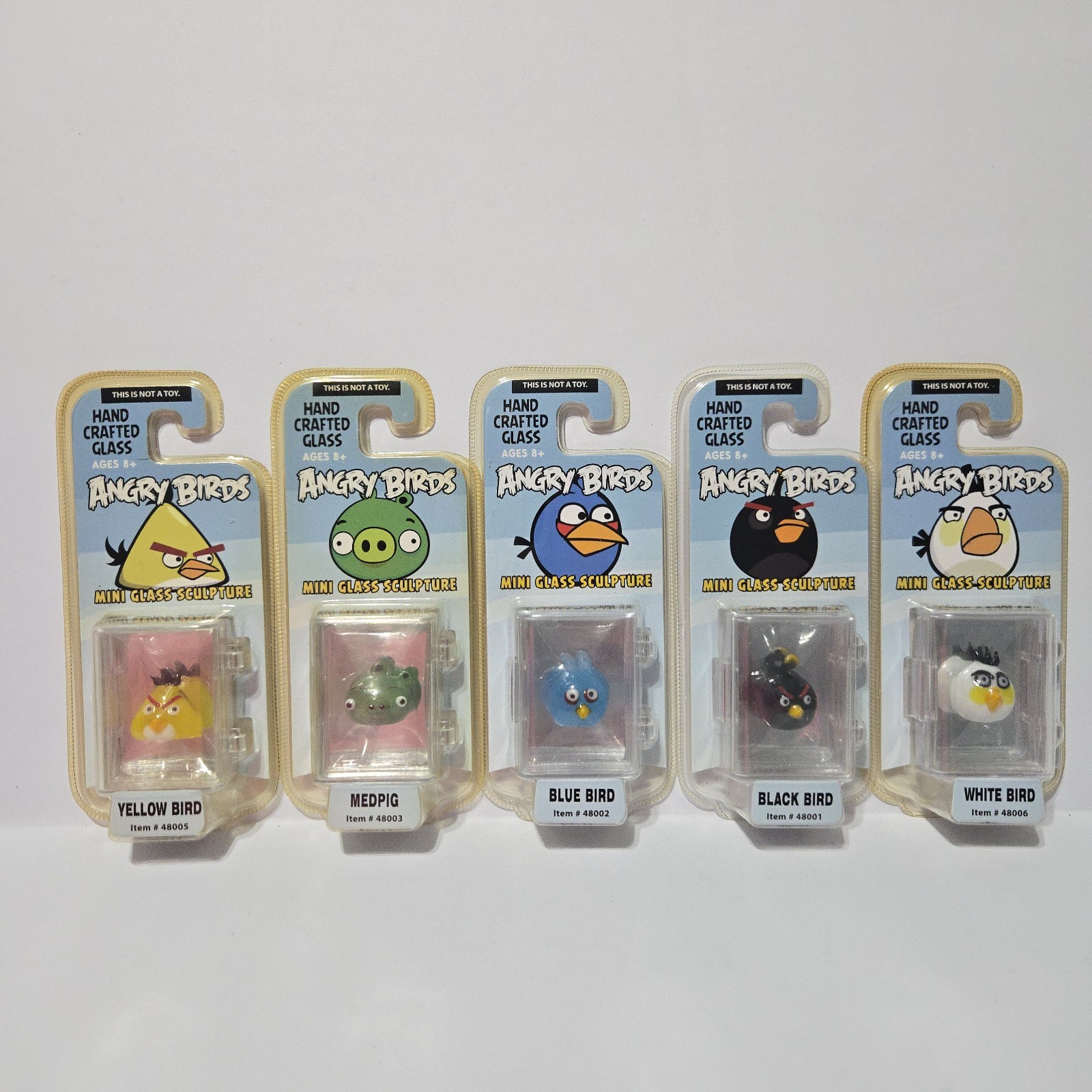 Angry Birds Mini Hand Crafted Glass Sculpture Figure Set Of 5 Medpig Black Bird
