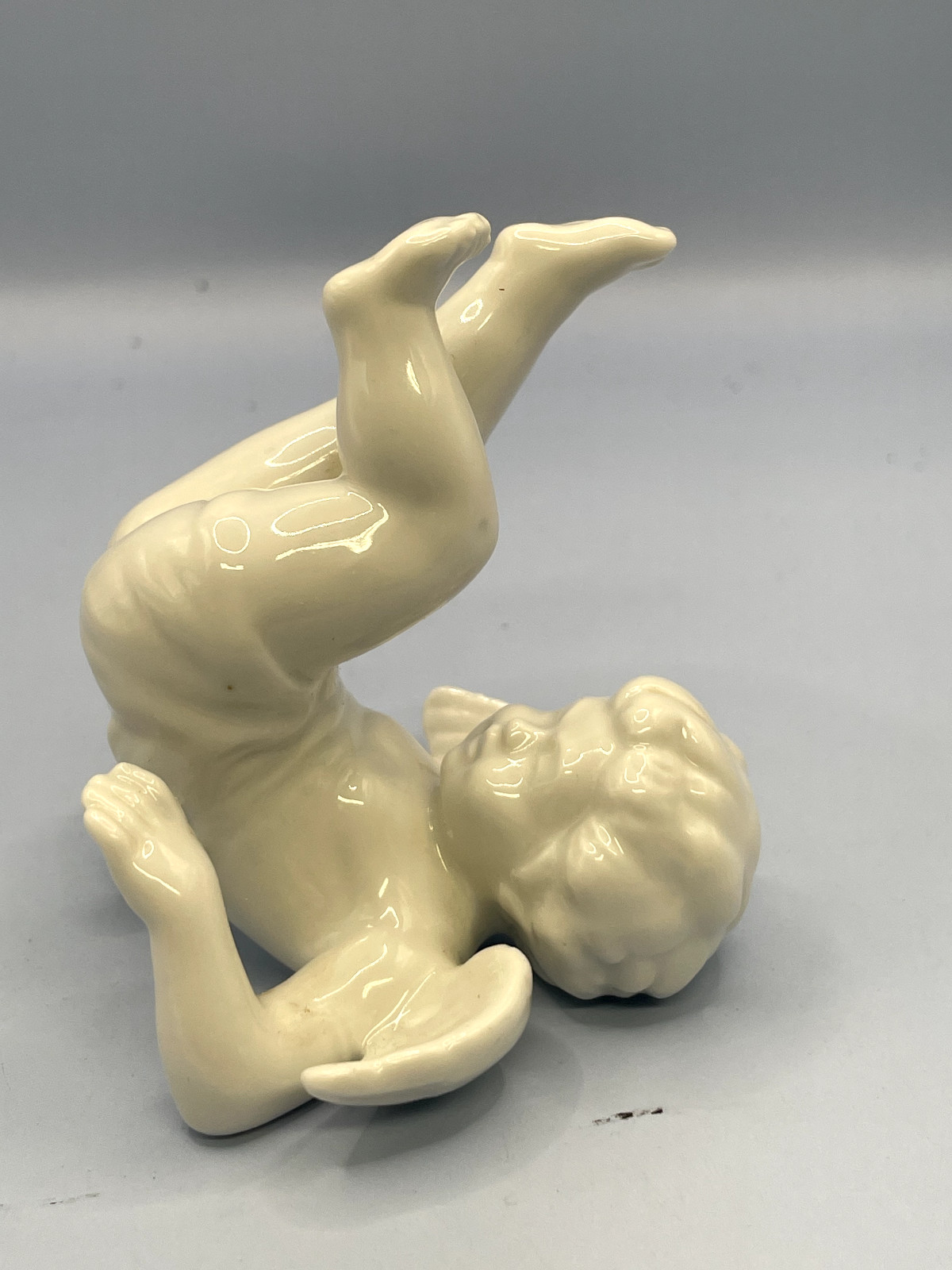 Vtg Fitz & Floyd White Porcelain Tumbling Angel Cherub (x5)Japan See Description