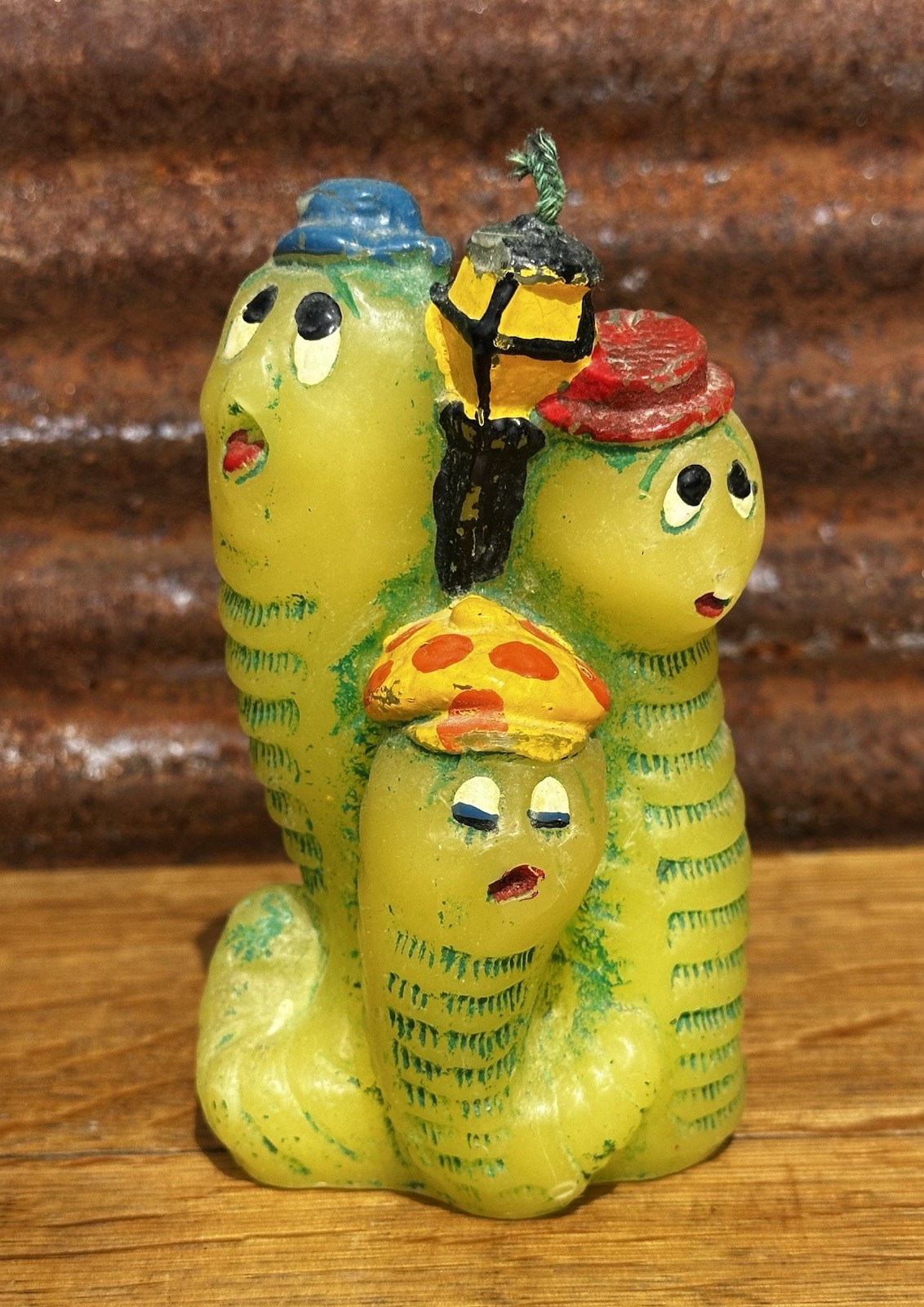 Vintage 1970’S Retro Groovy Inchworm Caterpillar Wax Candle Animal Antics