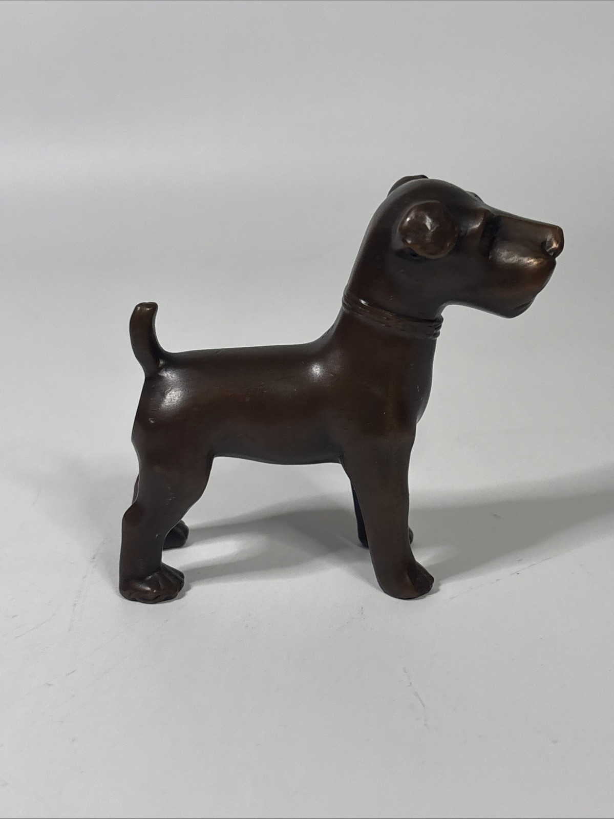 Antique Jennings Brothers Jack / Fox Terrier Dog Figurine Art Deco Bronze Finish
