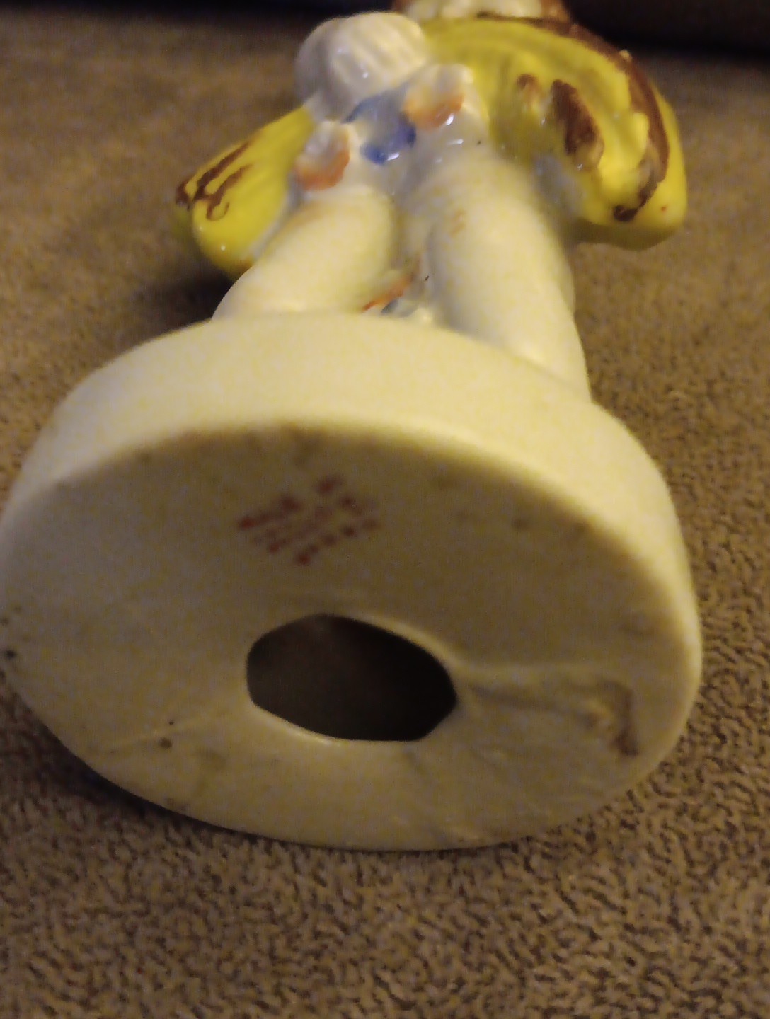 Vintage Occupied Japan Little Boy Wheat Bushel Porcelain Figurine 3.50” Tall