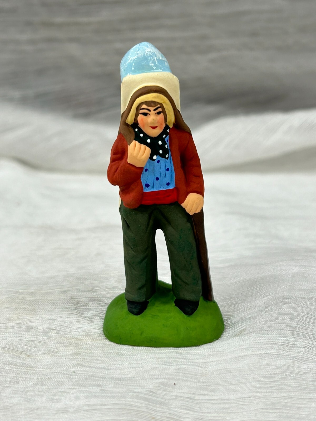 Vintage Santos by Marcel Carbonel Figurine France Ice Man Clay 3 1/8″ Tall